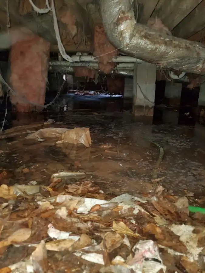 Crawl space flood assessment for Commercial Water Damage Restoration in Woodbridge