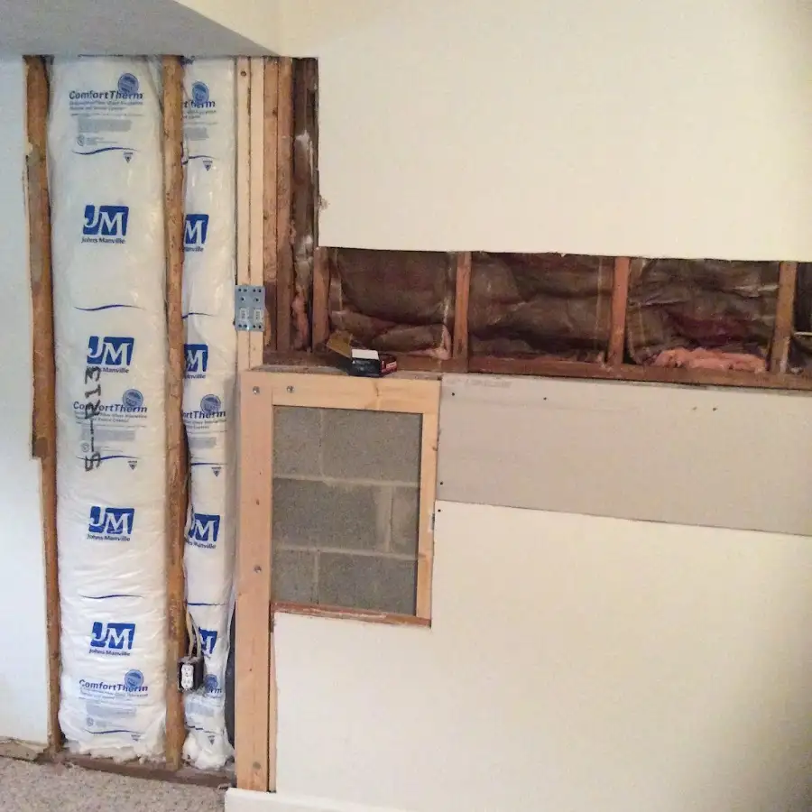 Wall insulation replacement during Contents Cleaning & Restoration in Woodbridge